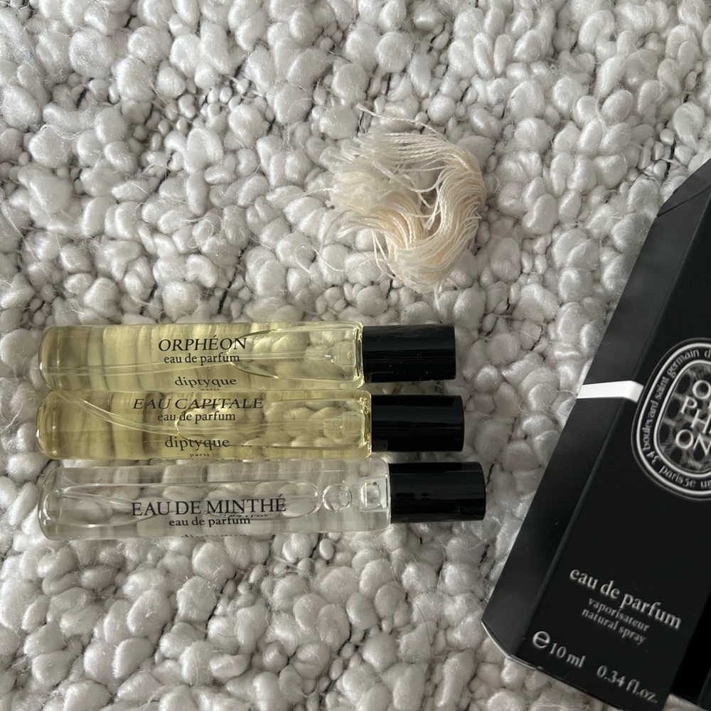 Set of 3.  10 ML sprays: orpheon, eau capital and eau de minthe